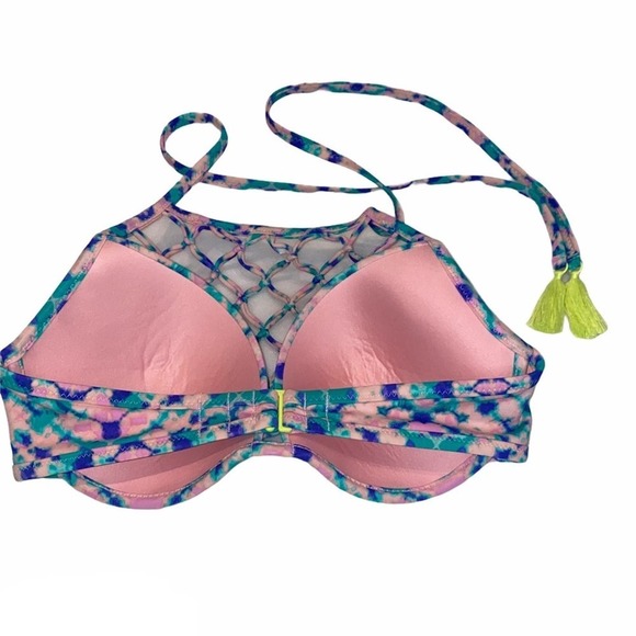 Shade & Shore Pink Mesh Bikini Top 34D - Picture 2 of 15